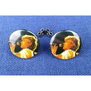 David Bowie Earrings Vintage Singing Modern Love Picture 1980s Pierced Post Stud